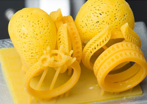 Image showing a detailed wax prototype produced by our 3D printer.